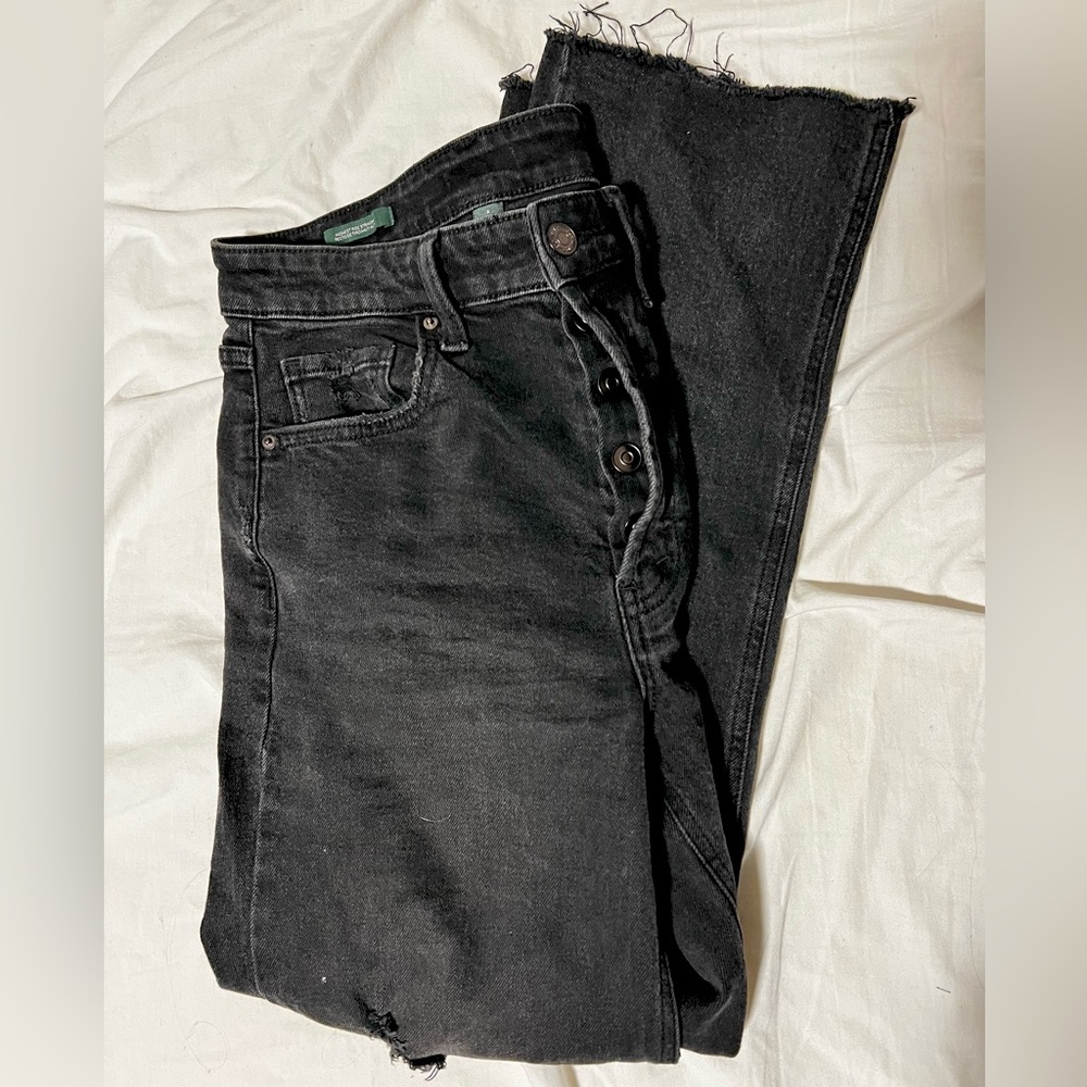 Black wash denim high rise straight jeans. Target brand